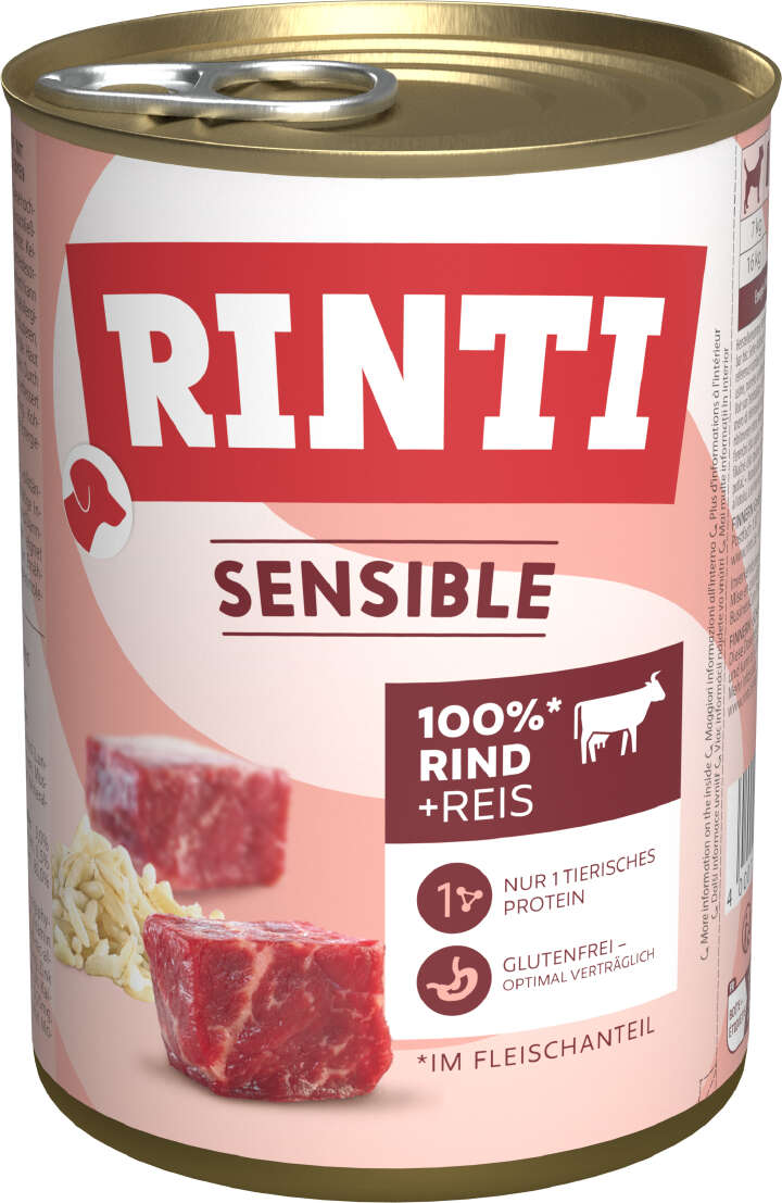 RINTI Hunde-Nassfutter Sensible Rind & Reis